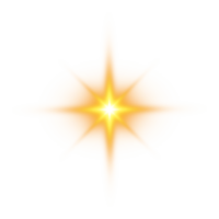 golden glühend Licht Auswirkungen isoliert auf transparent Hintergrund. Solar- Fackel mit Balken und Scheinwerfer. glühen Wirkung. Starburst mit funkelt. png. png