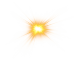 d'oro raggiante leggero effetti isolato su trasparente sfondo. solare bagliore con travi e riflettore. splendore effetto. starburst con brilla. png. png
