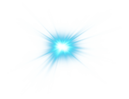 azul brilhando luzes efeitos isolado em transparente fundo. solar flare com feixes e Holofote. brilho efeito. starburst com brilhos. png. png