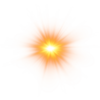 Golden glowing light effects isolated on transparent background. Solar flare with beams and spotlight. Glow effect. Starburst with sparkles. PNG. png