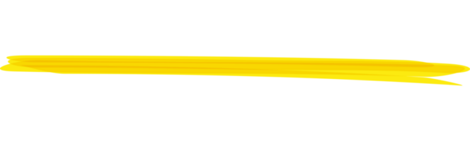mano dibujado amarillo realce marcador rayas en transparente antecedentes. png. png