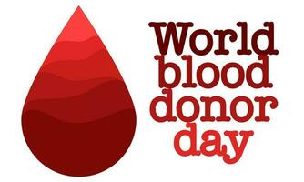 Vector background of the World Blood Donor Day. Informational poster with a red drop of shades. June 14th. The concept of hemophilia Day A large drop of blood is a symbol of help and layers of filling