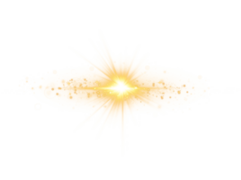 dourado brilhando luz efeitos isolado em transparente fundo. solar flare com feixes e Holofote. brilho efeito. starburst com brilhos. png. png