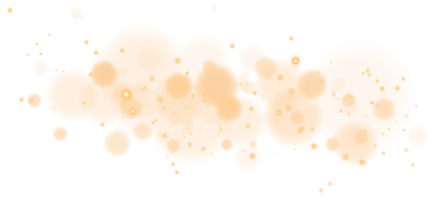 Golden shining bokeh lights with glowing particles  on transparent background. PNG. png