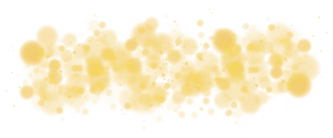 Golden shining bokeh lights with glowing particles  on transparent background. PNG. png