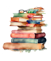 ancien livres aquarelle sublimation ai génératif png