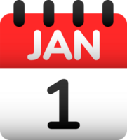 1e van januari van nieuw jaar dag kalender icoon. png