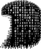 Binary Code - Black and White Isolated Icon - Vector illustration