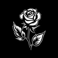 Rose, Black and White Vector illustration