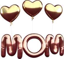 Mother's Day and Valentine's Day greeting card, 3D rendering of celebrations on special days. png