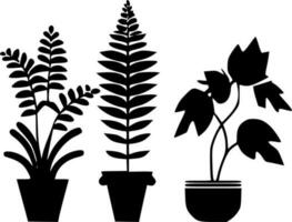 Plants, Black and White Vector illustration