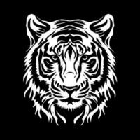 Tiger Pattern - Black and White Isolated Icon - Vector illustration