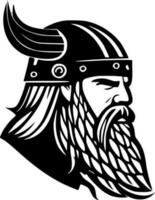 vikingo - negro y blanco aislado icono - vector ilustración