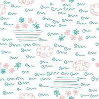 Hand drawn abstract line doodle seamless pattern. Perfect print for tee, textile, paper and fabric. vector
