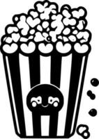 Popcorn, Black and White Vector illustration