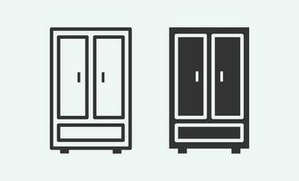 vector illustration of cupboard isolated icon set.