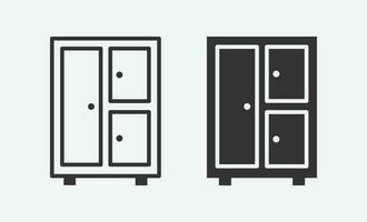 vector illustration of cupboard isolated icon set.