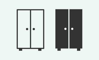 vector illustration of cupboard isolated icon set.