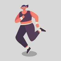 Illustration of a woman running in the morning vector