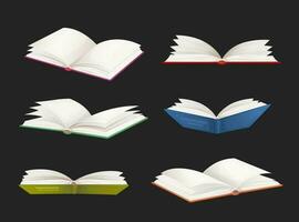 Bestseller books, school textbooks vector set