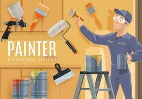 pintor profesión de construcción industria vector