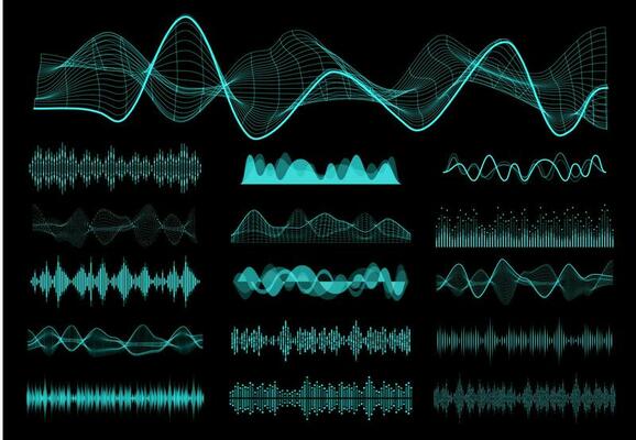 HUD sound frequency, audio equalizer vector waves