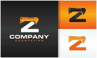 excavator letter z logo vector