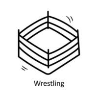 Wrestling vector outline Icon Design illustration. Olympic Symbol on White background EPS 10 File