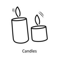 Candles vector outline Icon Design illustration. Party and Celebrate Symbol on White background EPS 10 File