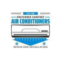 Air conditioner installation service vector icon