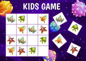 Sudoku game with space planets and spacecrafts vector