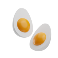 frukost kokt ägg 3d illustration png