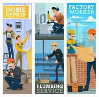 House construction, home repair and renovation vector