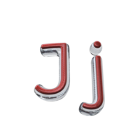 carta j 3d render transparente fundo png