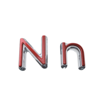 Letter N 3D render transparent background png