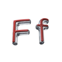Letter F 3D render transparent background png