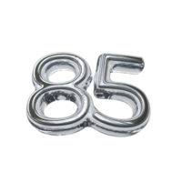 Number 85 3D render transparent background png