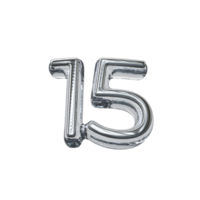 Number 15 3D render transparent background png