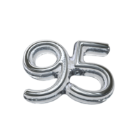 Number 95 3D render transparent background png