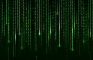 Technology background, digital binary code matrix vector