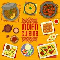 Indian food restaurant meals vector menu cover