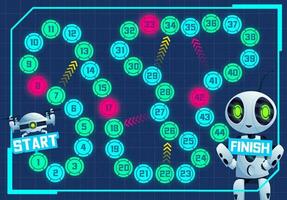 Boardgame with cartoon robot and drone vector