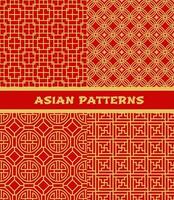 Asian seamless patterns, Korean, Chinese, Japanese vector