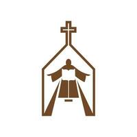 Christianity religion vector icon, catholic faith