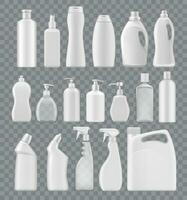 limpiador, líquido jabón, detergente contenedores Bosquejo vector