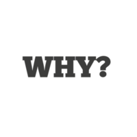 Word Why with question mark on a Transparent Background png