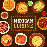 Mexican cuisine meals vector poster