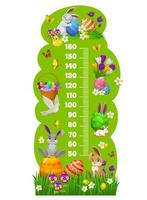 Kids height chart, Easter bunnies growth meter vector