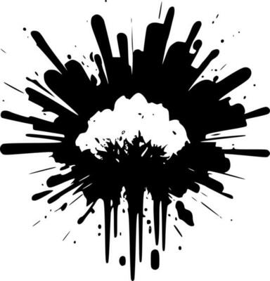 Explosion - Black and White Isolated Icon - Vector illustration