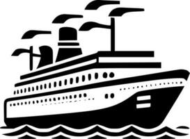 Cruise, Black and White Vector illustration